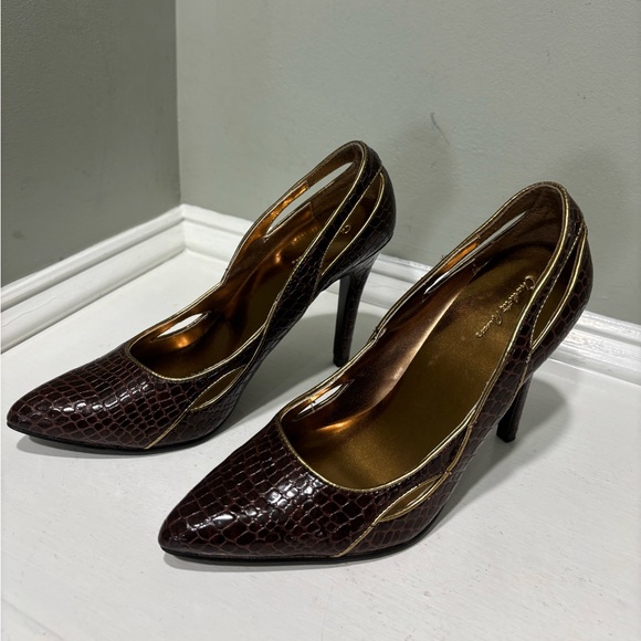 Charlotte Russe Women’s Brown/Gold Stiletto Heels-size 8 - Picture 6 of 11